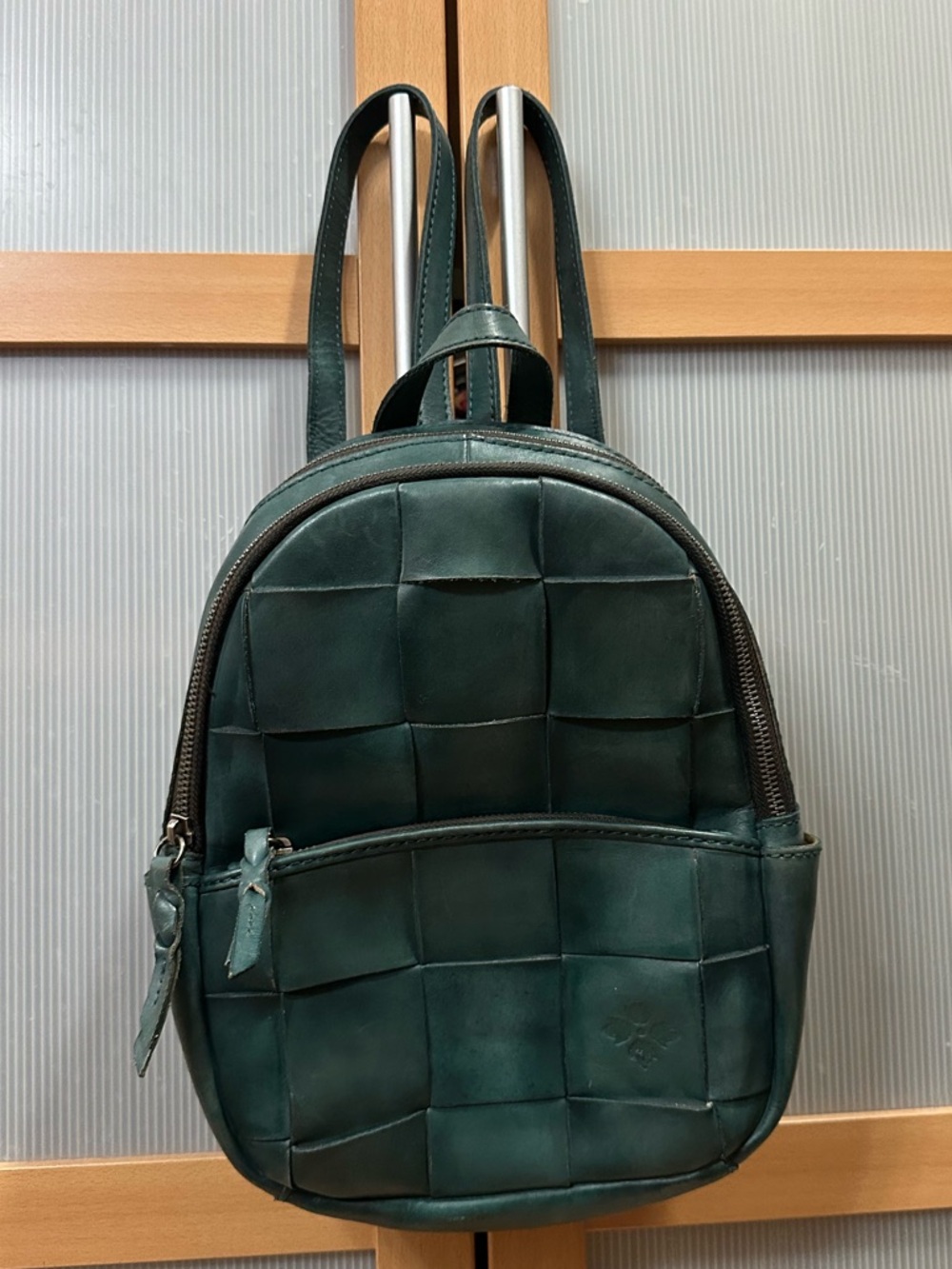 Patricia Nash Jacini Woven Leather Backpack green